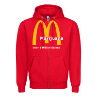 Red marijuana over 1 million stoned Zipper Hoodie - artisFamous