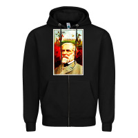 Black lee Confederate General Zipper Hoodie - artisFamous
