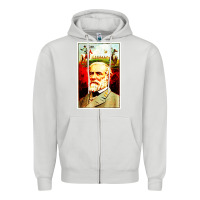 Dove Grey lee Confederate General Zipper Hoodie - artisFamous