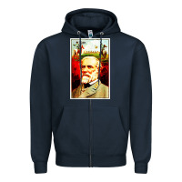 Navy lee Confederate General Zipper Hoodie - artisFamous