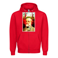 Red lee Confederate General Zipper Hoodie - artisFamous