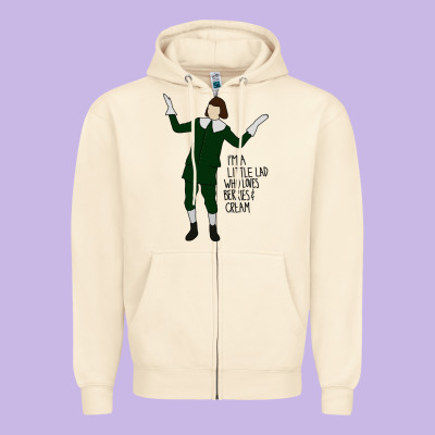 Berries And Cream Zipper Hoodie Designed By Artisfamous