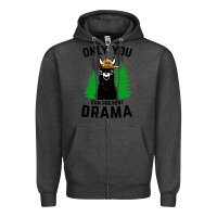 Charcoal Heather only you can prevent drama llama Zipper Hoodie - artisFamous