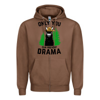 Chestnut only you can prevent drama llama Zipper Hoodie - artisFamous
