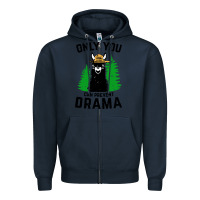 Navy only you can prevent drama llama Zipper Hoodie - artisFamous