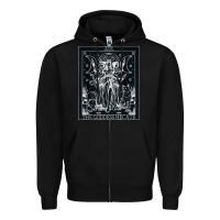 Black hecate tarot card triple moon goddess witch wiccan pagan Zipper Hoodie - artisFamous