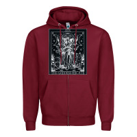 Burgundy hecate tarot card triple moon goddess witch wiccan pagan Zipper Hoodie - artisFamous
