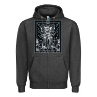 Charcoal Heather hecate tarot card triple moon goddess witch wiccan pagan Zipper Hoodie - artisFamous