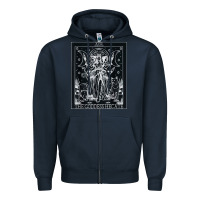 Navy hecate tarot card triple moon goddess witch wiccan pagan Zipper Hoodie - artisFamous