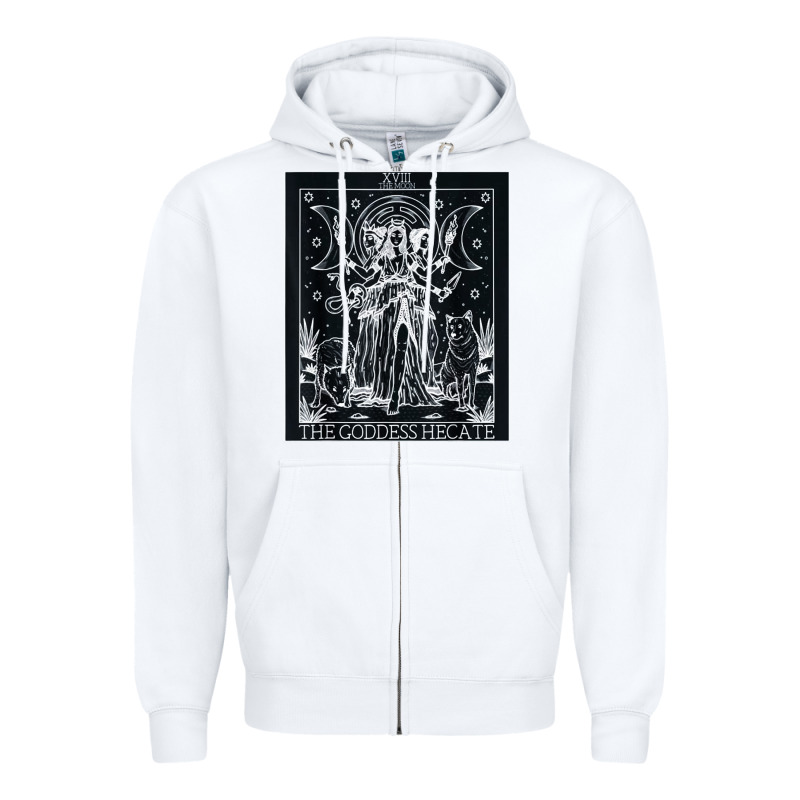 Hecate Tarot Card Triple Moon Goddess Witch Wiccan Pagan Zipper Hoodie by artisFamous | Teevron