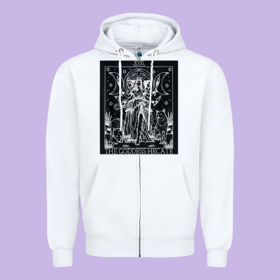 Hecate Tarot Card Triple Moon Goddess Witch Wiccan Pagan Zipper Hoodie Designed By Artisfamous