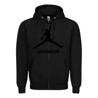 Black funny pickleball Zipper Hoodie - artisFamous