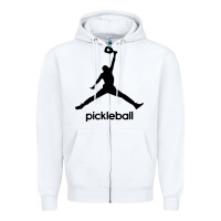 White funny pickleball Zipper Hoodie - artisFamous