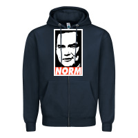 Navy norm macdonald Zipper Hoodie - artisFamous