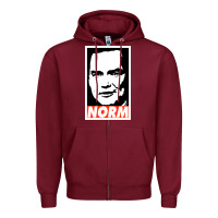 Burgundy norm macdonald Zipper Hoodie - artisFamous