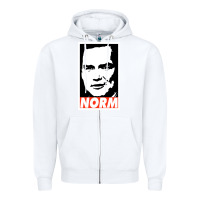 White norm macdonald Zipper Hoodie - artisFamous