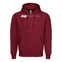 Burgundy axe capital Zipper Hoodie - artisFamous