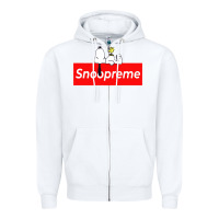 White snoopreme Zipper Hoodie - artisFamous