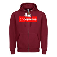 Burgundy snoopreme Zipper Hoodie - artisFamous