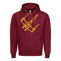 Burgundy x wing starfighter Zipper Hoodie - artisFamous