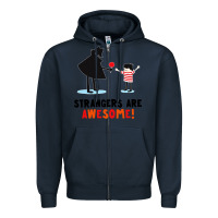 Navy strangers are awesome Zipper Hoodie - artisFamous