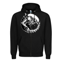 Black xenomorph Zipper Hoodie - artisFamous