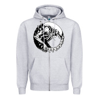 Heather Grey xenomorph Zipper Hoodie - artisFamous