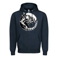 Navy xenomorph Zipper Hoodie - artisFamous