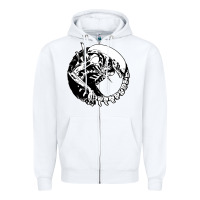 White xenomorph Zipper Hoodie - artisFamous