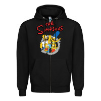 Black the simpsons funny family Zipper Hoodie - artisFamous