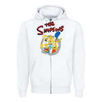 White the simpsons funny family Zipper Hoodie - artisFamous