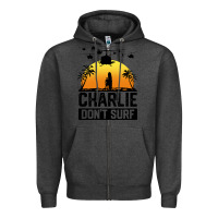 Charcoal Heather summer vacation charlie don't surf Zipper Hoodie - artisFamous