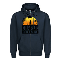 Navy summer vacation charlie don't surf Zipper Hoodie - artisFamous