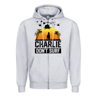 Heather Grey summer vacation charlie don't surf Zipper Hoodie - artisFamous