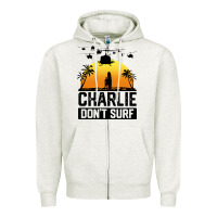 Oatmeal Heather summer vacation charlie don't surf Zipper Hoodie - artisFamous