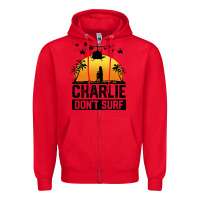 Red summer vacation charlie don't surf Zipper Hoodie - artisFamous