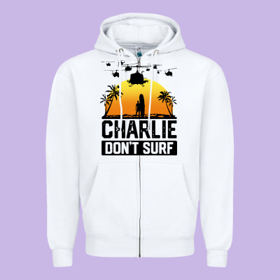 Summer Vacation Charlie Don't Surf Zipper Hoodie Designed By Artisfamous