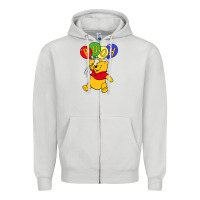 Dove Grey hunny the pooh Zipper Hoodie - artisFamous