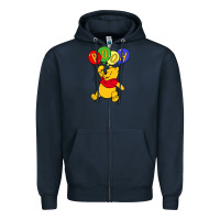 Navy hunny the pooh Zipper Hoodie - artisFamous