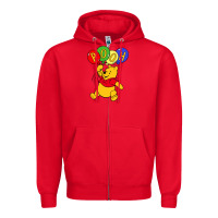 Red hunny the pooh Zipper Hoodie - artisFamous