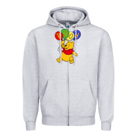 Heather Grey hunny the pooh Zipper Hoodie - artisFamous