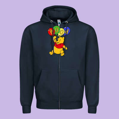 Hunny The Pooh Zipper Hoodie Designed By Artisfamous
