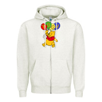 Oatmeal Heather hunny the pooh Zipper Hoodie - artisFamous