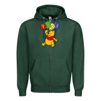 Sports Green hunny the pooh Zipper Hoodie - artisFamous