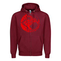 Burgundy xenomorph Zipper Hoodie - artisFamous