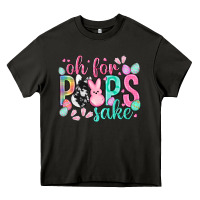 Asphalt Oh for peeps sake cowhide Easter Day Heavy Core Tee - HowdyJamesFarm