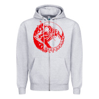Heather Grey xenomorph Zipper Hoodie - artisFamous