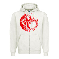 Oatmeal Heather xenomorph Zipper Hoodie - artisFamous