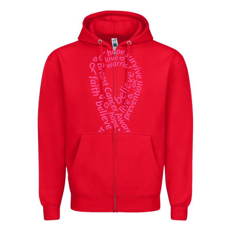 Pink Ribbon Zipper Hoodie by artisFamous | Teevron