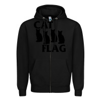 Black cat flag Zipper Hoodie - artisFamous